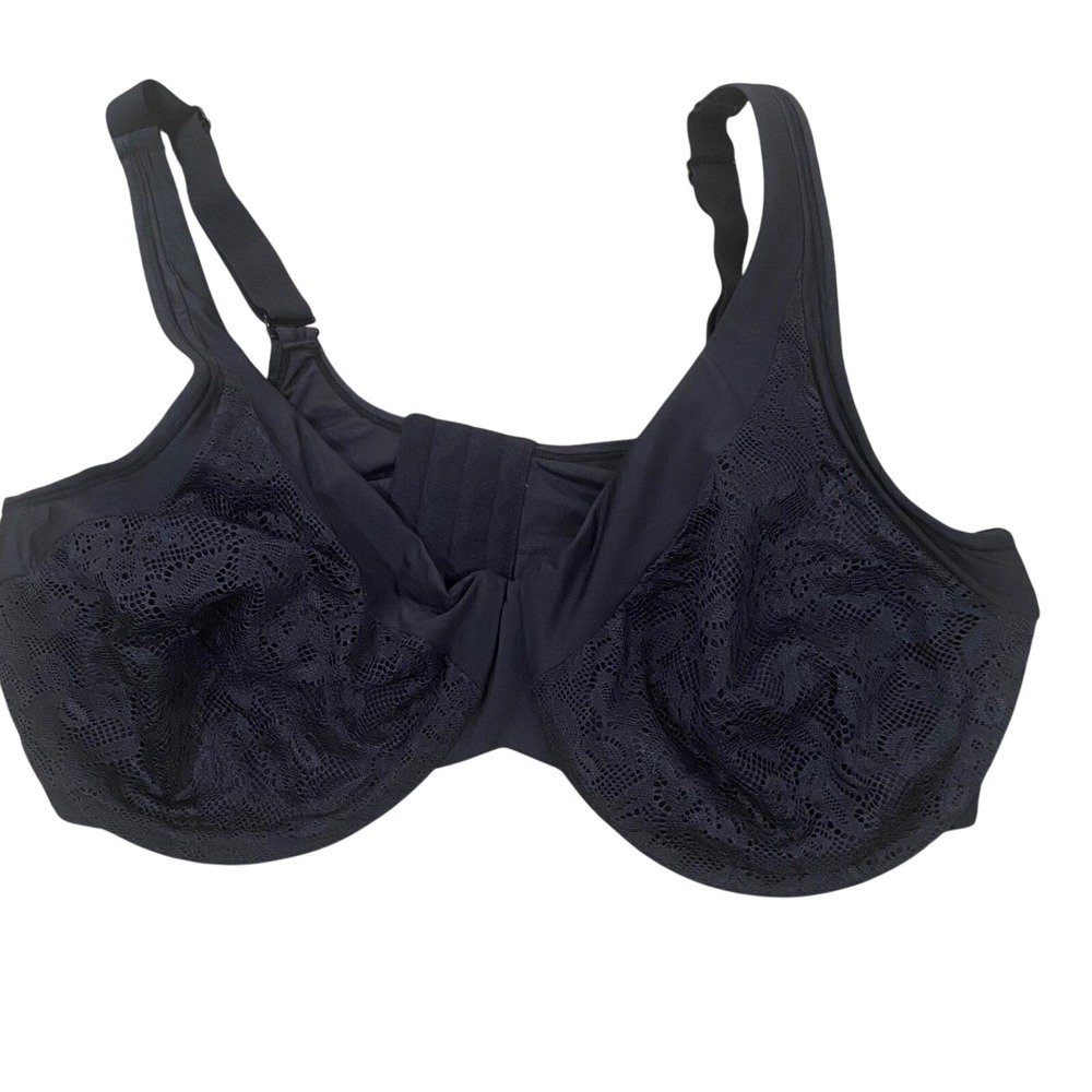 #368 Black Womens Playtex Lace Underwire Full Coverage Bra 38DD